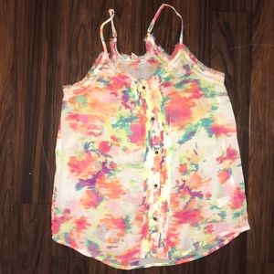 Sheer Floral Tank Top